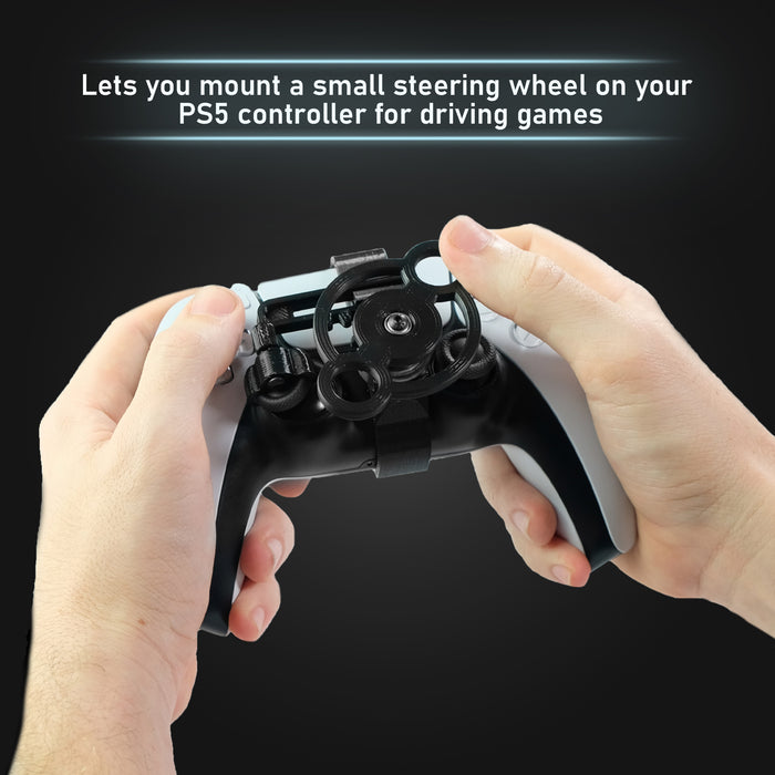 steering wheel mounted to PS5 controller
