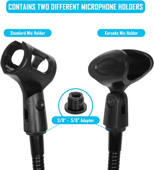 contains two mic holders