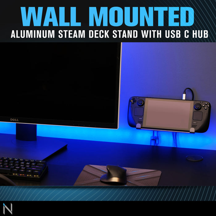 Steam Deck Wall / Desk Stand W/ USB-C Hub